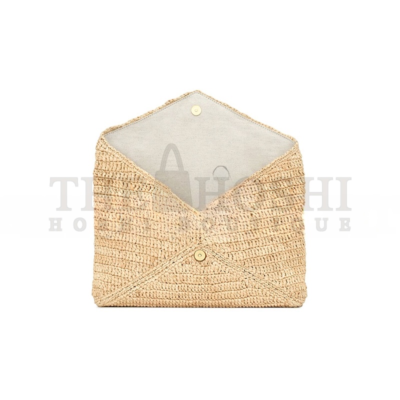 Y51 CASSANDRE LARGE ENVELOPE POUCH IN RAFFIA 786074GAAEX2080 (29.5*18*4.5cm) Master Quality